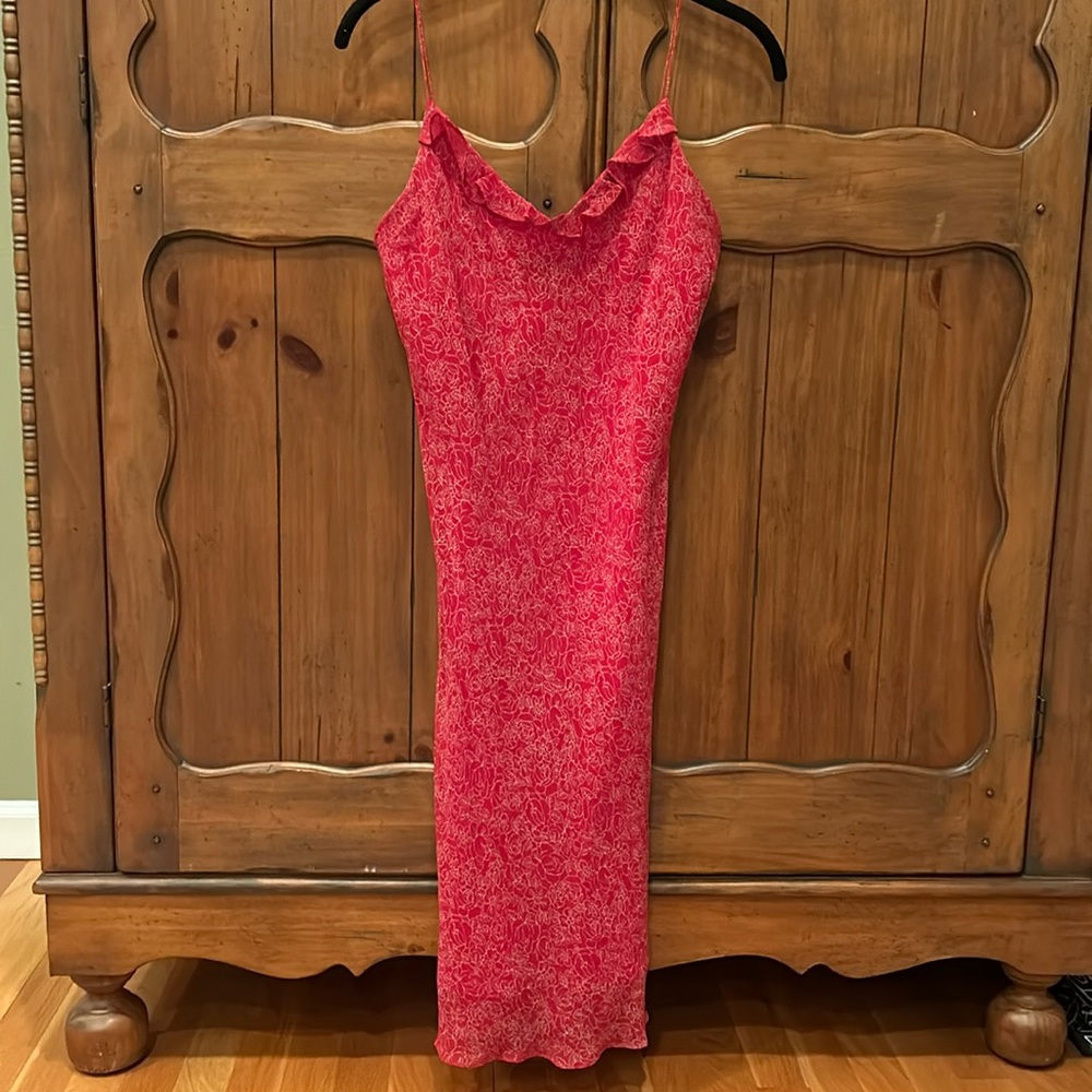 Ralph Lauren red with beige pattern dress. Size  S.